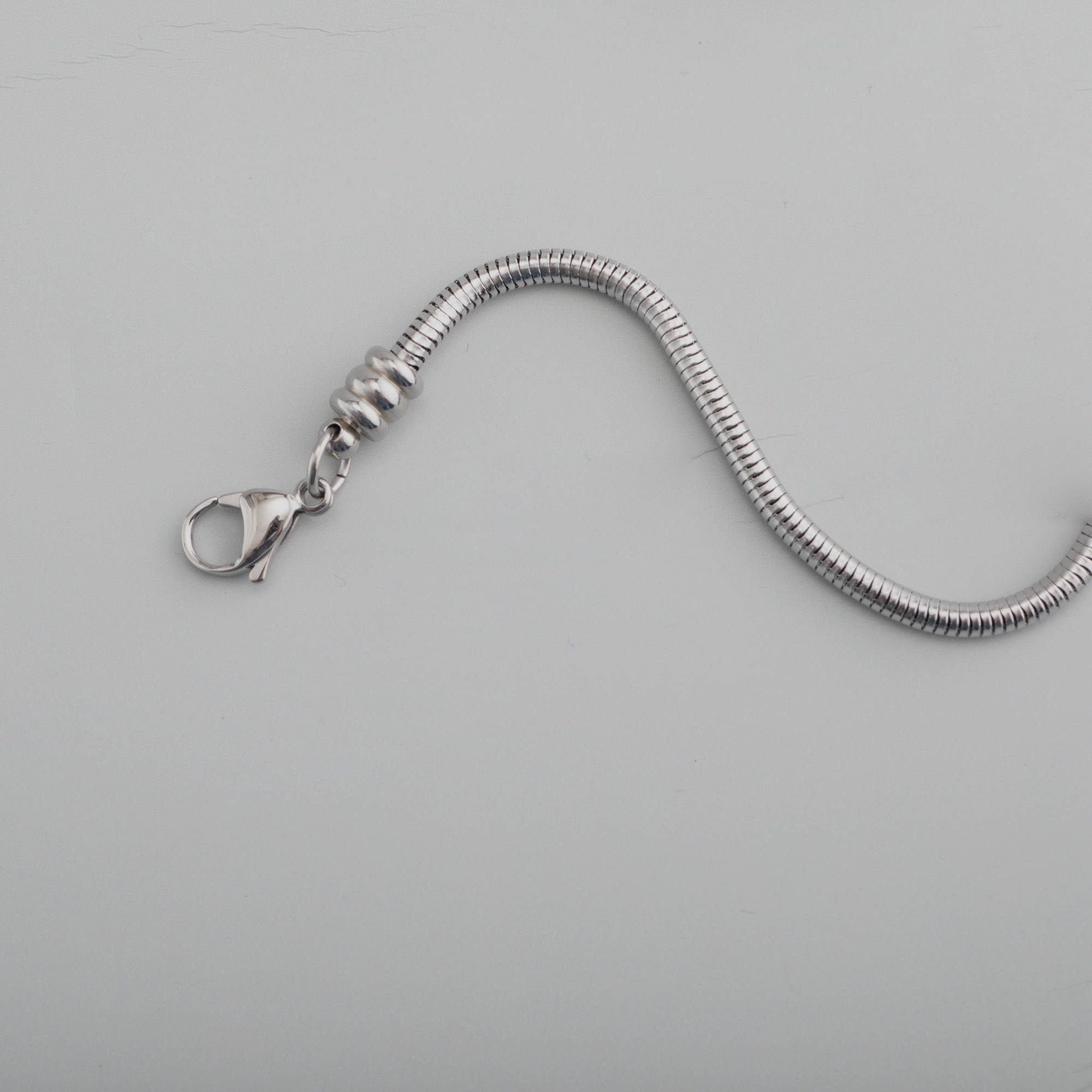 1Pcs 6-10Inches 3.5MM Thick Soft Snake Chain One End Screwed Open DIY Charm Bracelet for Beadings Stainless Steel 1900220 - Click Image to Close